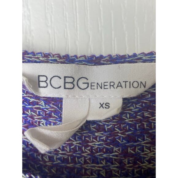 BCBGeneration Purple Hi Low Hem 100% Cotton Knit Sweater Women's Size X-Small - Picture 3 of 7